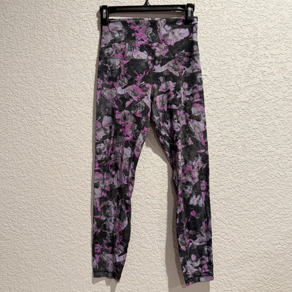 lululemon | align purple patterned crop 25" inseam women’s leggings sz 4